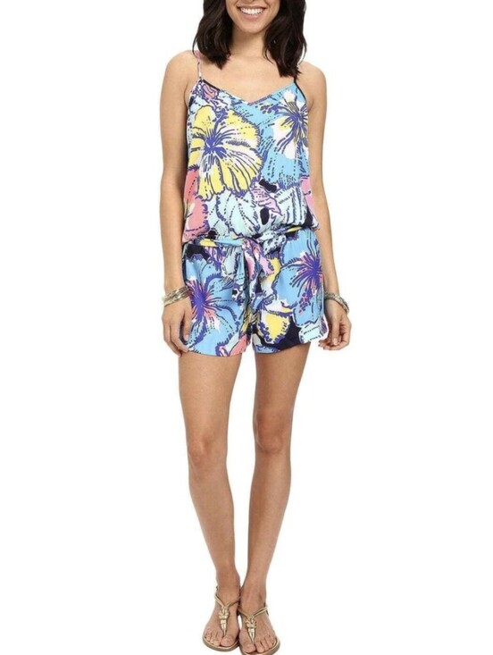 Lilly Pulitzer Pants - Lilly Pulitzer Pink and Blue Deana Romper